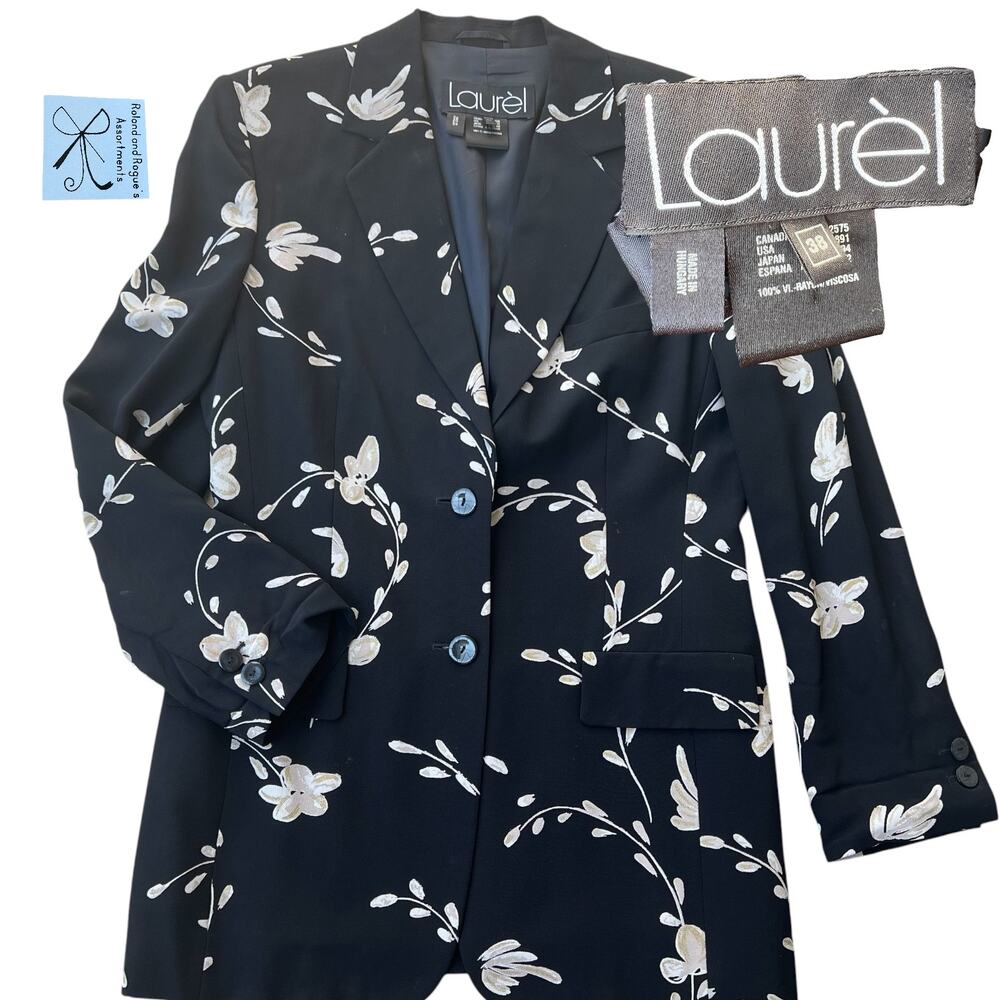Laurel by Escada Floral Blazer Jacket Sz 38 As-is